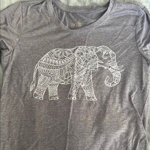 Gray T-Shirt with White Elephant Design